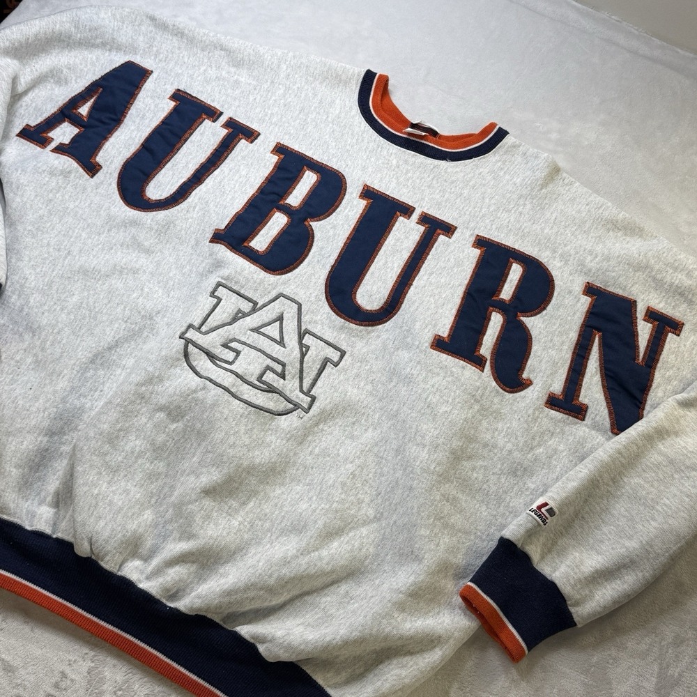 Vintage Auburn Tigers Crewneck Sweatshirt Tackle Twill USA Made XL